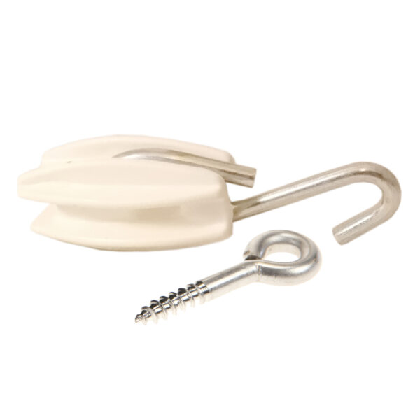 162-70600 Ei-isolatoren, wit met haak en schroefoog, per 50 stuks