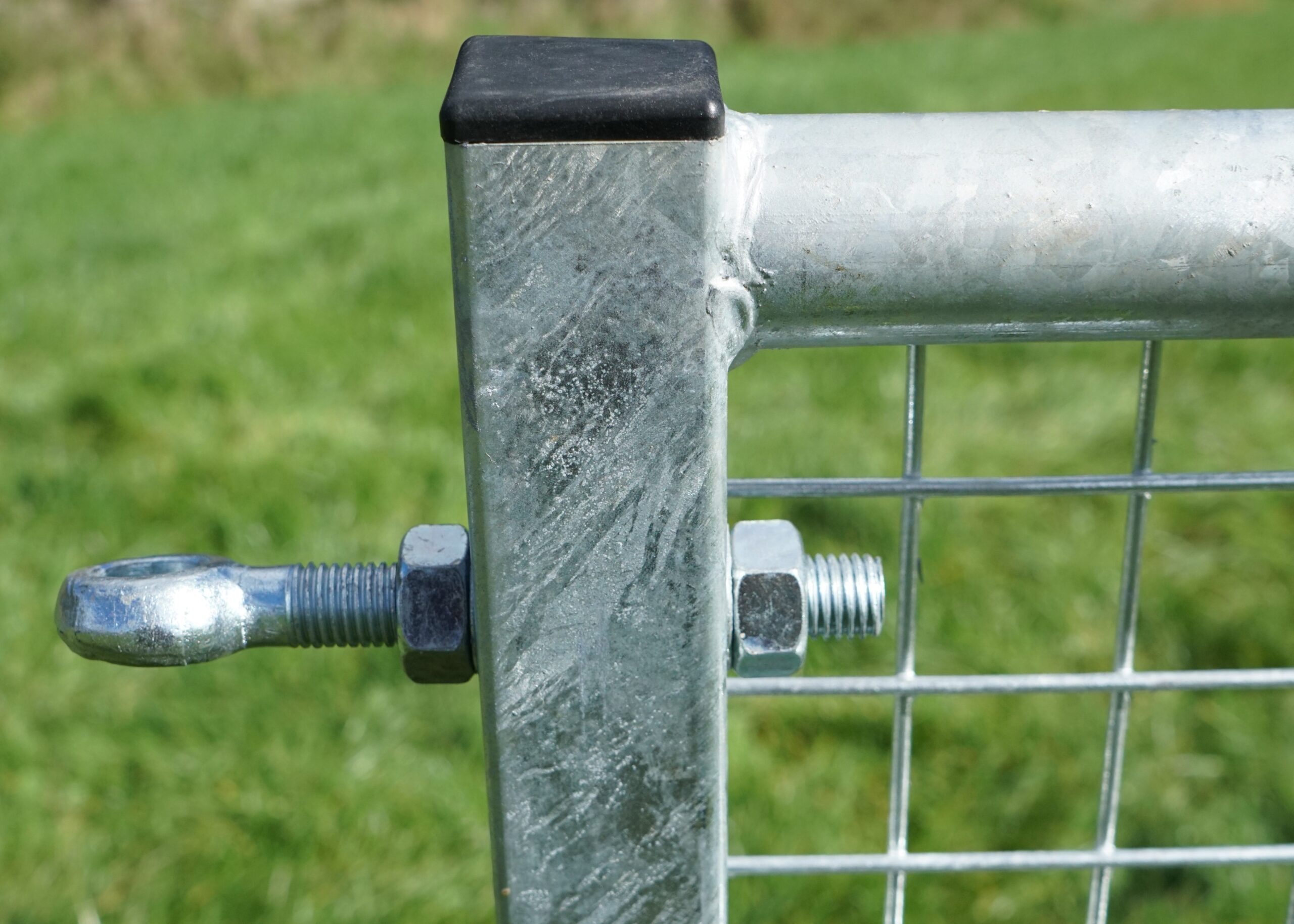 Detail oogbout Weidepoort vol gaas