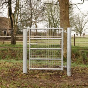 Weidepoort 5 spijlen vol gaas 91 cm